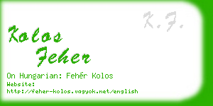 kolos feher business card